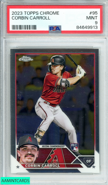 2023 TOPPS CHROME CORBIN CARROLL #95 ROOKIE RC PSA 9 MINT 84649913