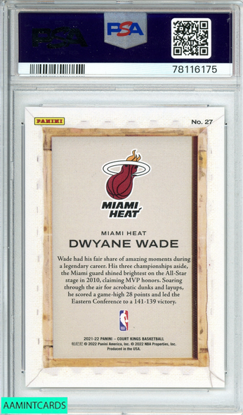 2021 PANINI COURT KINGS DWYANE WADE #27 BLANK SLATE MIAMI HEAT PSA 10 GEM MT 78116175