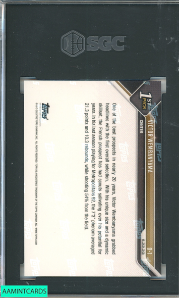 2023 TOPPS NOW DRAFT VICTOR WEMBANYAMA #D-1 ROOKIE RC SPURS SGC 10 GEM 4700719