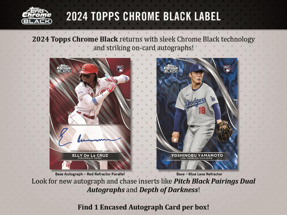 2024 Topps Chrome Black Baseball Hobby Box - PRESALE 04/17/24