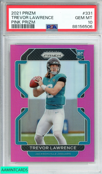 2021 PANINI PRIZM TREVOR LAWRENCE #331 PINK PRIZM ROOKIE RC PSA 10 GEM MT 88156506