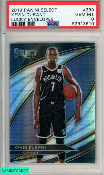 2019 PANINI SELECT KEVIN DURANT #299 LUCKY ENVELOPES PSA 10 GEM MT 52913610