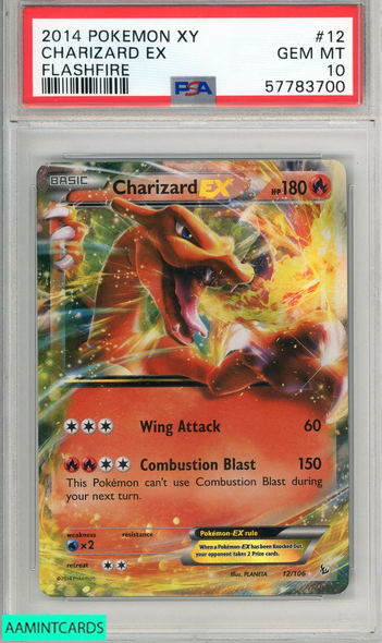 2014 POKEMON XY FLASHFIRE CHARIZARD EX #12 FLASHFIRE PSA 10 GEM MT 57783700