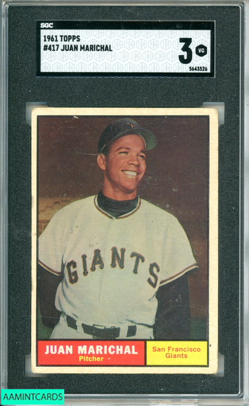 1961 TOPPS JUAN MARICHAL #417 SGC 3 5643526