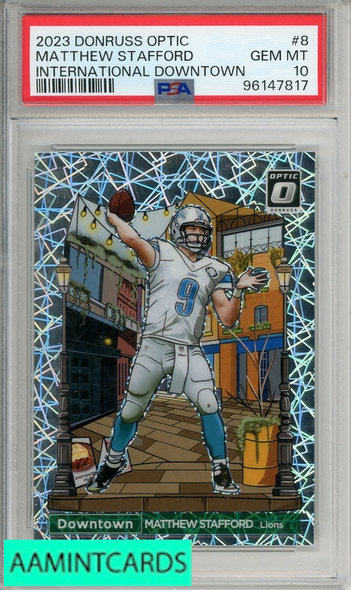 2023 PANINI DONRUSS OPTIC INTERNATIONAL DOWNTOWN MATTHEW STAFFORD #8 PSA 10 96147817