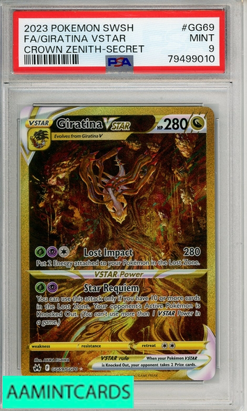 2023 POKEMON SWSH CROWN ZENITH FA GIRATINA VSTAR #GG69 SECRET PSA 9 79499010