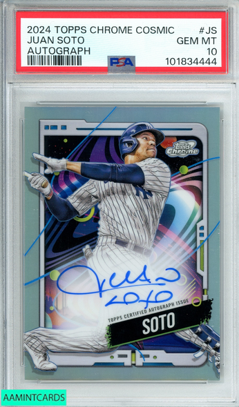 2024 TOPPS CHROME COSMIC JUAN SOTO #JS AUTOGRAPH PSA 10 GEM MT 101834444