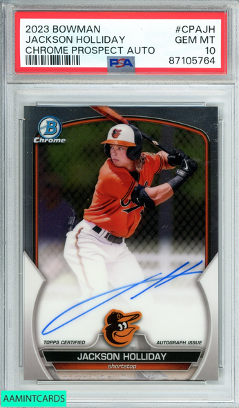 2023 BOWMAN JACKSON HOLLIDAY #CPAJH CHROME PROSPECT AUTO PSA 10 GEM MT 87105764