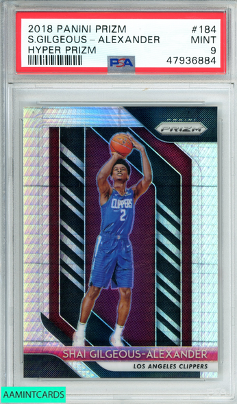 2018 PANINI PRIZM S GILGEOUS-ALEXANDER #184 HYPER PRIZM  RC PSA 9 MINT 47936884
