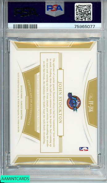 2019 FLAWLESS JOHN STOCKTON#FFJSK FLAWLESS FIN AU-RUBY 15 OF 15 PSA 9 AUTO 9 75965077