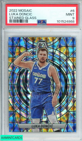 2022 PANINI MOSAIC STAINED GLASS LUKA DONCIC #6 PSA 9 MINT 101524868