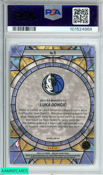 2022 PANINI MOSAIC STAINED GLASS LUKA DONCIC #6 PSA 9 MINT 101524868