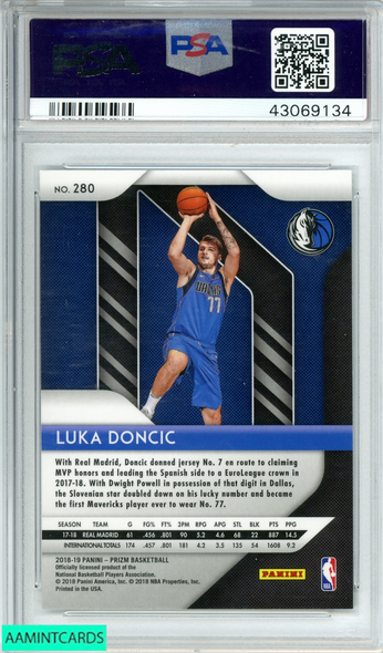2018 PANINI PRIZM LUKA DONCIC #280 ROOKIE RC PSA 10 GEM MT 43069134