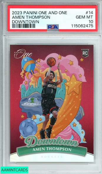 2023 PANINI ONE AND ONE AMEN THOMPSON #14 DOWNTOWN RC PSA 10 GEM MT 115062475