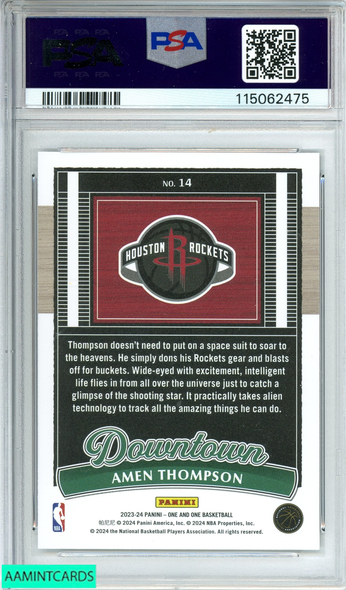 2023 PANINI ONE AND ONE AMEN THOMPSON #14 DOWNTOWN RC PSA 10 GEM MT 115062475