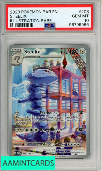 2023 POKEMON PAR EN-PARADOX RIFT STEELIX #208 ILLUSTRATION RARE PSA 10 96799966