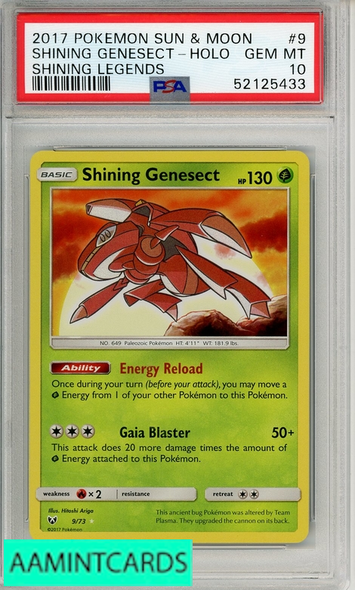 2017 POKEMON SUN MOON SHIN LEGENDS SHINING GENESECT-HOLO #9 PSA 10 52125433
