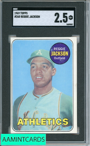 1969 TOPPS REGGIE JACKSON #260 SGC 2.5 RC ROOKIE 3689087