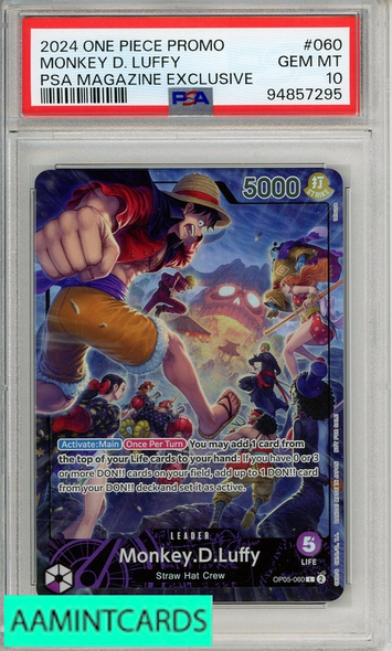 2024 ONE PIECE PROMO MONKEY D  LUFFY #060 PSA MAG EXCLUSIVE PSA 10 94857295