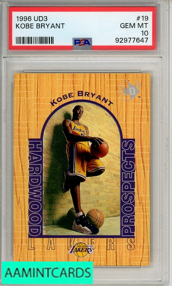 1996 UD3 KOBE BRYANT #19 PSA 10 GEM MT  RC ROOKIE 92977647
