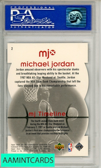 1998 UPPER DECK MJX MICHAEL JORDAN #2 TIMEPIECES GOLD 15 OF 23 PSA 9 01317405