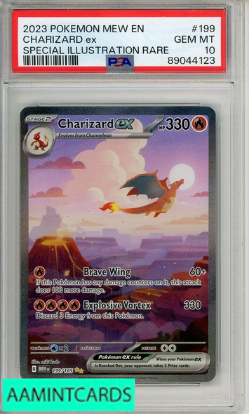 2023 POKEMON MEW EN-151 CHARIZARD EX #199 SPECIAL ILL RARE PSA 10 89044123