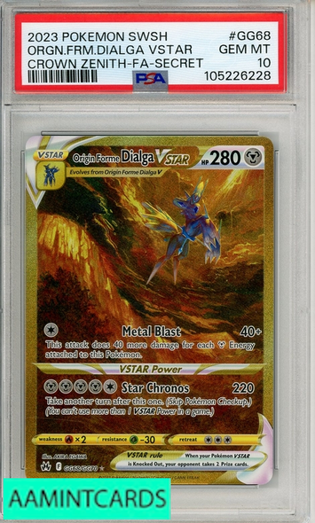 2023 PKMN SWSH CRWN ZN ORGN FRM DIALGA VSTAR #GG68 FA-SECRET PSA 10 105226228