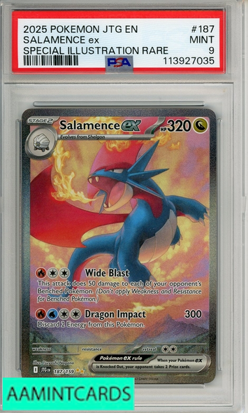 2025 POKEMON JTG EN-JOURNEY TOGR SALAMENCE EX #187 SPL ILL RARE PSA 9 113927035