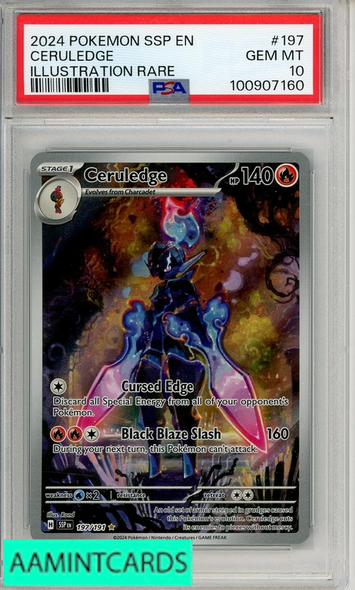 2024 POKEMON SSP EN-SURGING SPARKS CERULEDGE #197 ILL RARE PSA 10 100907160