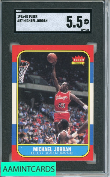 1986-87 FLEER MICHAEL JORDAN #57 SGC 5.5 RC ROOKIE 0099605