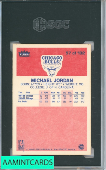 1986-87 FLEER MICHAEL JORDAN #57 SGC 6 RC ROOKIE 6858376