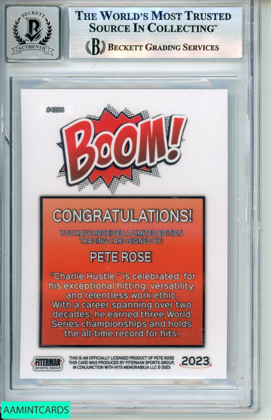 2023 FITERMAN SPORTS EXCLUSIVE AUTOGRAPH PETE ROSE #4256 BGS AUTO 10 00017086155