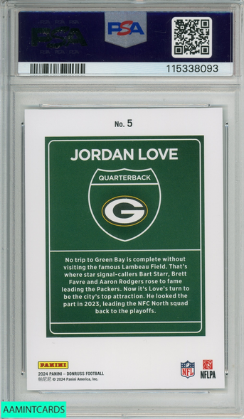 2024 PANINI DONRUSS DOWNTOWN! JORDAN LOVE #5 PACKERS PSA 9 MINT 115338093 2024 PANINI DONRUSS DOWNTOWN! JORDAN LOVE #5 PACKERS PSA 9 MINT 115338093