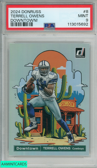 2024 PANINI DONRUSS DOWNTOWN! TERRELL OWENS #8 COWBOYS PSA 9 MINT 113015692
