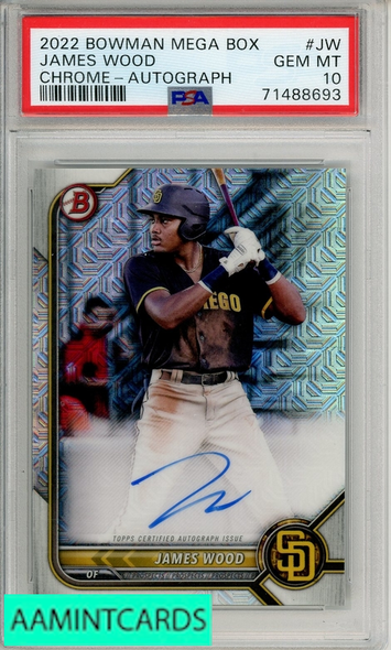 2022 BOWMAN MEGA BOX CHROME AUTOGRAPHS JAMES WOOD #JW PSA 10 71488693