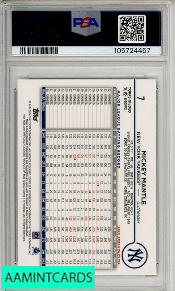 2024 TOPPS GILDED COLLECTION MICKEY MANTLE #7 GOLD WAVE PSA 9 MINT 105724457