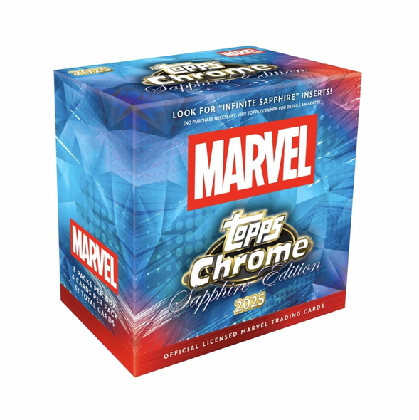 2025 Topps Marvel Chrome Sapphire Edition Box