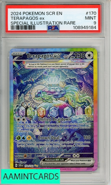 2024 POKEMON SCR EN-STELR CROWN TERAPAGOS EX #170 SPL ILL RARE PSA 9 108949184