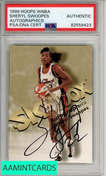 1999 HOOPS WNBA SHERYL SWOOPES AUTOGRAPHICS PSA DNA AUTHENTIC 999925844651