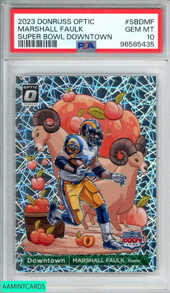 2023 PANINI DONRUSS OPTIC SUPER BOWL DOWNTOWN MARSHALL FAULK #SBDMF HOF PSA 10 96585435