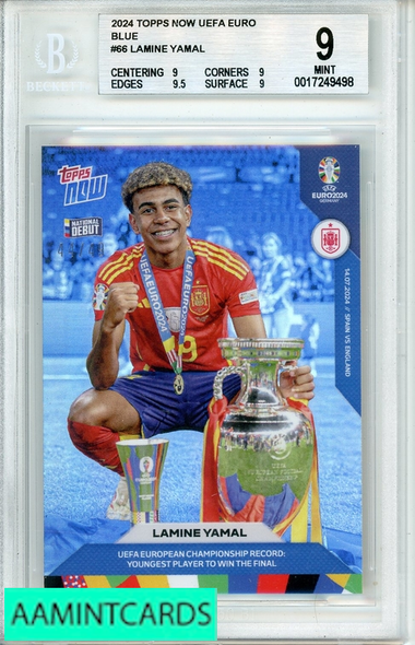 2024 TOPPS NOW UEFA EURO LAMINE YAMAL #66 BLUE 44 OF 49 BGS 9 0017249498