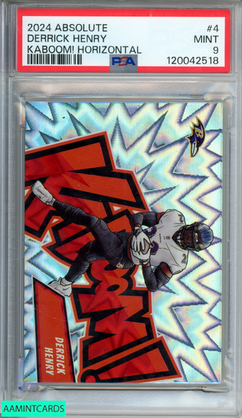 2024 PANINI ABSOLUTE KABOOM! HORIZONTAL DERRICK HENRY #4 RAVENS PSA 9 MINT 120042518
