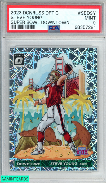2023 PANINI DONRUSS OPTIC SUPER BOWL DOWNTOWN STEVE YOUNG #SBDSY PSA 9 98357281