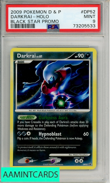 2009 POKEMON DIAMOND PEARL BSP DARKRAI-HOLO #DP52 PSA 9 MINT 73205533