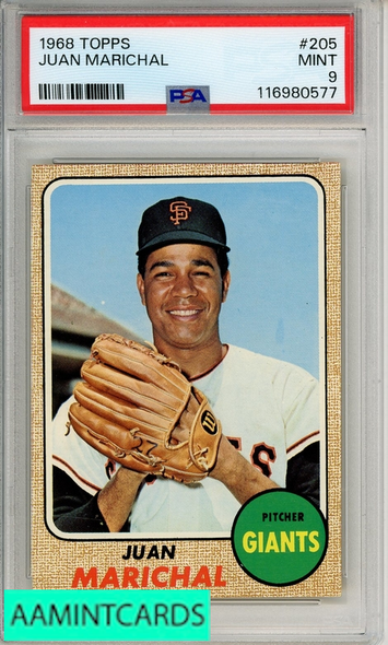 1968 TOPPS JUAN MARICHAL #205 PSA 9 MINT 116980577