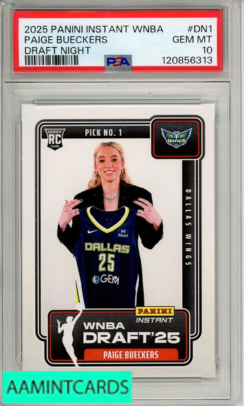 2025 PANINI INSTANT WNBA DRAFT NIGHT PAIGE BUECKERS #DN1 PSA 10 120856313 2025 PANINI INSTANT WNBA DRAFT NIGHT PAIGE BUECKERS #DN1 PSA 10 120856313