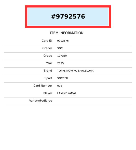 2025 TOPPS NOW FC BARCELONA LAMINE YAMAL #002 LIONEL MESSI LEGACY SGC 10 GEM 9792576