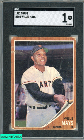 1962 TOPPS WILLIE MAYS #300 GIANTS HOF SGC 1 PR 5765861