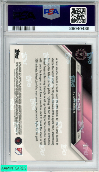 2024 TOPPS NOW MLS LIONEL MESSI #1 INTER MIAMI PSA 10 GEM MT 89040486