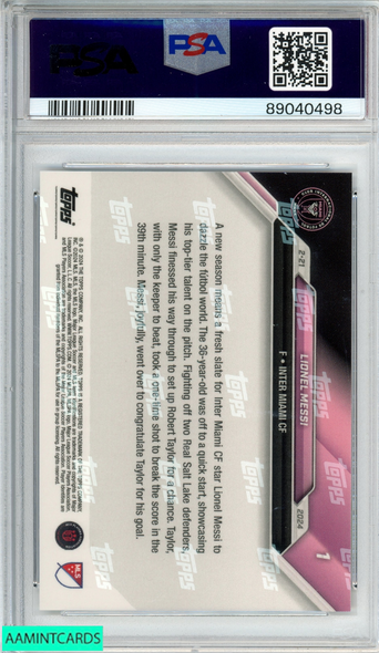 2024 TOPPS NOW MLS LIONEL MESSI #1 INTER MIAMI PSA 10 GEM MT 89040498
